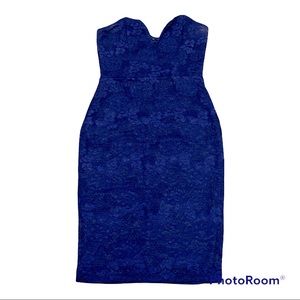 Leyva’s Royal Blue Lace Strapless Dress Size Large